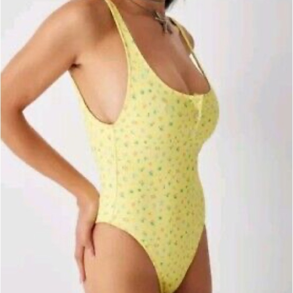 Frankies Bikinis x Pamela Anderson Pacific Cheeky One Piece Floral Yellow